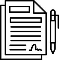 A pen and paper icon with a document vector