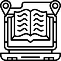 A black and white outline of a book with a map vector