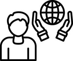 A person holding a globe and a person holding a globe vector