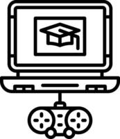 A laptop with a graduation cap on it vector