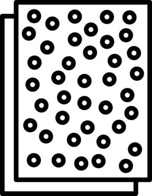 A black and white image of a square with circles