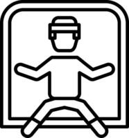 A man in a helmet is sitting in a chair vector