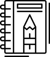 A pencil and notebook icon on a white background vector