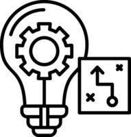 A light bulb with gears and a map vector