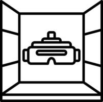 A black and white image of a virtual reality headset vector