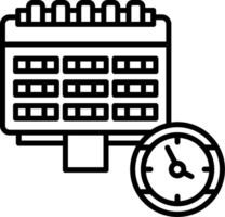 A clock and a calendar icon on a white background vector