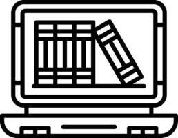 A laptop with books on it in a line vector