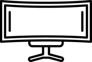 A black and white drawing of a computer monitor vector