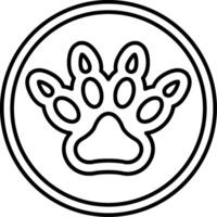 A paw print in a circle on a white background vector