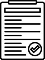 A black and white clip board with a check mark vector