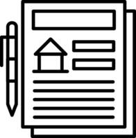 A pen and paper icon with a house on it vector