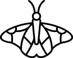 A black and white drawing of a moth vector