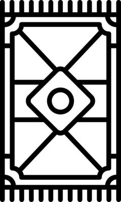 A square rug with a square pattern