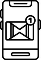 A black and white image of a phone with a camera icon vector