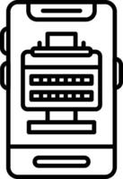 A black and white image of a computer with a keyboard vector