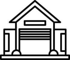A black and white illustration of a house vector