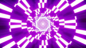 Flickering neon light checker pattern tunnel motion graphics visual art background Loop video