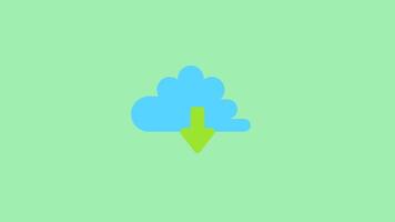 Animation of Download and Upload Cloud. 2d animation 4k. Transparent Background video