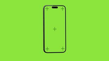 3d render of smartphone with green screen and marks for tracking video