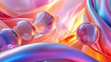 Enter a dreamy realm where pastel colors and swirling shapes meld in a captivating 3D abstract background. . video