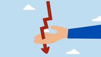 Crypto currency prices dropping led to a market crash, 4k animation of resulting in a bloody breakthrough for traders. video