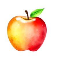 watercolor apple on an Isolated transparent background . generated with AI png