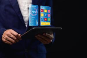 Explore the intuitive smart home interface and icons designed to seamlessly and easily manage all the connected devices in your home or building. photo