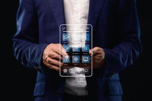 Explore the intuitive smart home interface and icons designed to seamlessly and easily manage all the connected devices in your home or building. photo