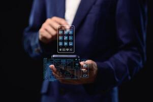 Explore the intuitive smart home interface and icons designed to seamlessly and easily manage all the connected devices in your home or building. photo