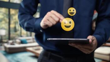 Displaying icons to convey emotions rather than using chat messages enhances visual communication photo