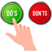 Check marks ui button with dos and donts. Flat simple style trend modern red and green checkmark. png