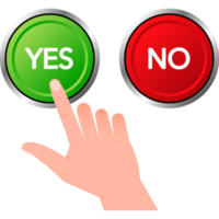 Check mark button with yes and no. Flat simple style trend modern red and green checkmark png
