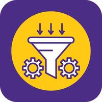Conversion Rate Optimizer Filled Curve Icon vector