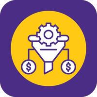 Conversion Rate Filled Curve Icon vector