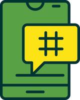 Hashtag Filled Two Color Icon vector