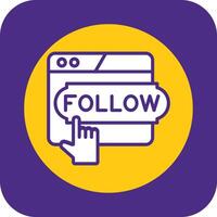 Do Follow Filled Curve Icon vector