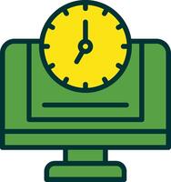 24 7 Monitoring Filled Two Color Icon vector