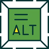 Alt Text Filled Two Color Icon vector