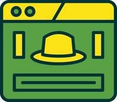Black Hat Filled Two Color Icon vector