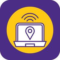 Digital Nomad Hub Filled Curve Icon vector