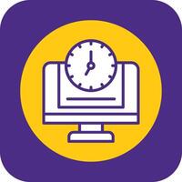 24 7 Monitoring Filled Curve Icon vector