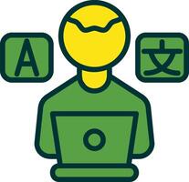 Freelance Translator Filled Two Color Icon vector