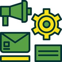Marketing Automation Filled Two Color Icon vector