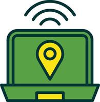 Digital Nomad Hub Filled Two Color Icon vector