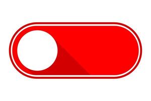 Red Off toggle switch button icon symbol. Flat illustration vector