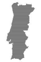 Portugal map with a lined pattern illustration vector