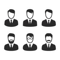 Set of Business Professionals in Various Work Scenarios. icon of Office Characters and Employee Icons vector