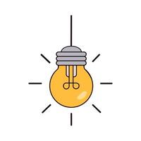Light Bulb Icon Set. light bulb illustration Ideal for Ideas, Innovation and Solutions. Includes Outline, Flat and 3D Styles. Electric Lamp Symbols for Creativity and Thinking Concepts vector