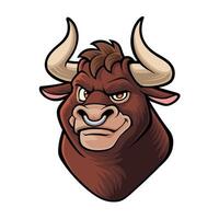 Mascot design of a Bull head with a cheeky smile vector