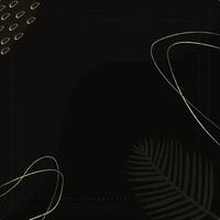 Black background with abstract gold elements, template for banners, posters, product cards for marketplaces, square shape, minimal style vector